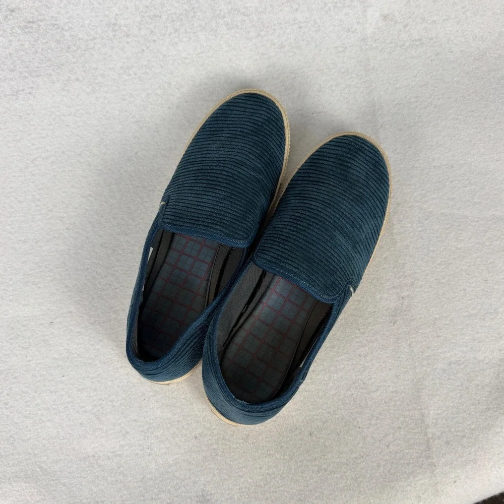 TOMS Slip On Sneakers Womens 6‎ UK 4 Corduroy Low Top Navy Blue Casual Summer